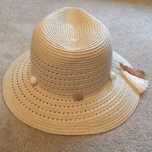 Stylish Beige Straw Hat with Tassel by August Hat Co.